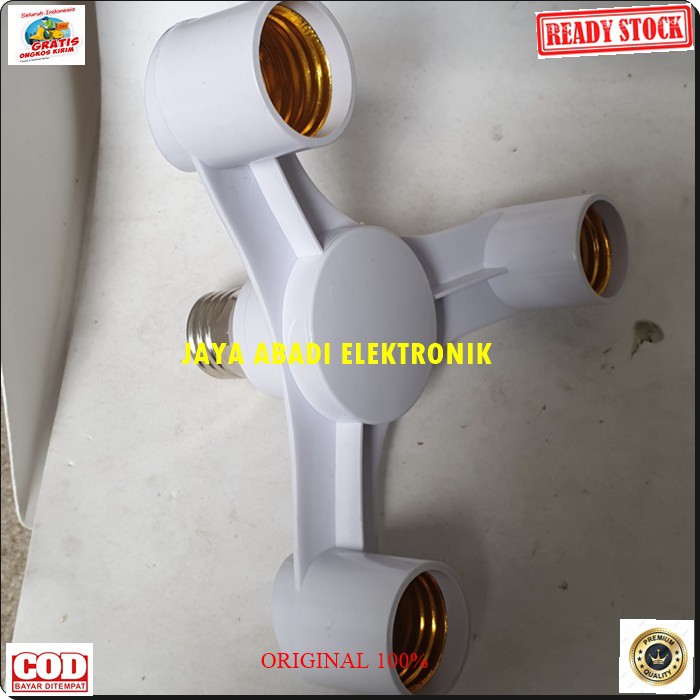 G491 ORIGINAL Sambungan lampu cabang 3  fiting fitting dua hias belajar penerang spiral Holder Connector Extention pemanjang soket Bohlam Ulir Lamp Downlight led bohlam fleksible 3in1 G491  Fitting Lampu 2 cabang satu fitting bs untuk 3 lampu Fitting Stan