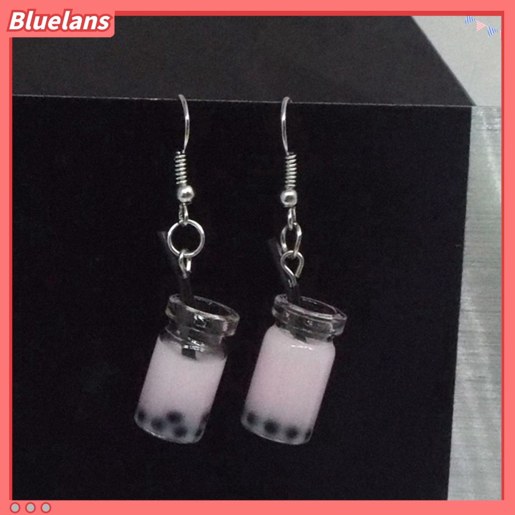 Anting Kait Gantung Panjang Wanita Desain Minuman Bubble Tea Untuk Pesta