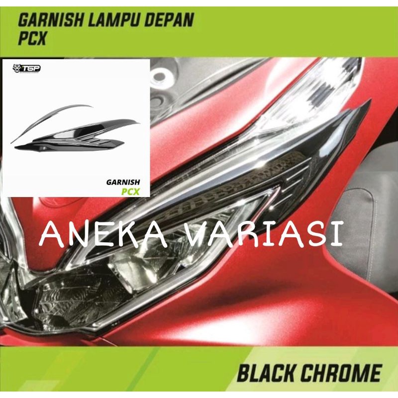 TGP Garnish Lampu Depan Honda PCX 150 / Garnis Cover List Lampu Depan