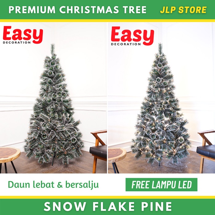Sale Pohon Natal Premium 1 5 Meter 1 5 5ft Snow Flake Pine Christmas Tree Terlaris Shopee Indonesia