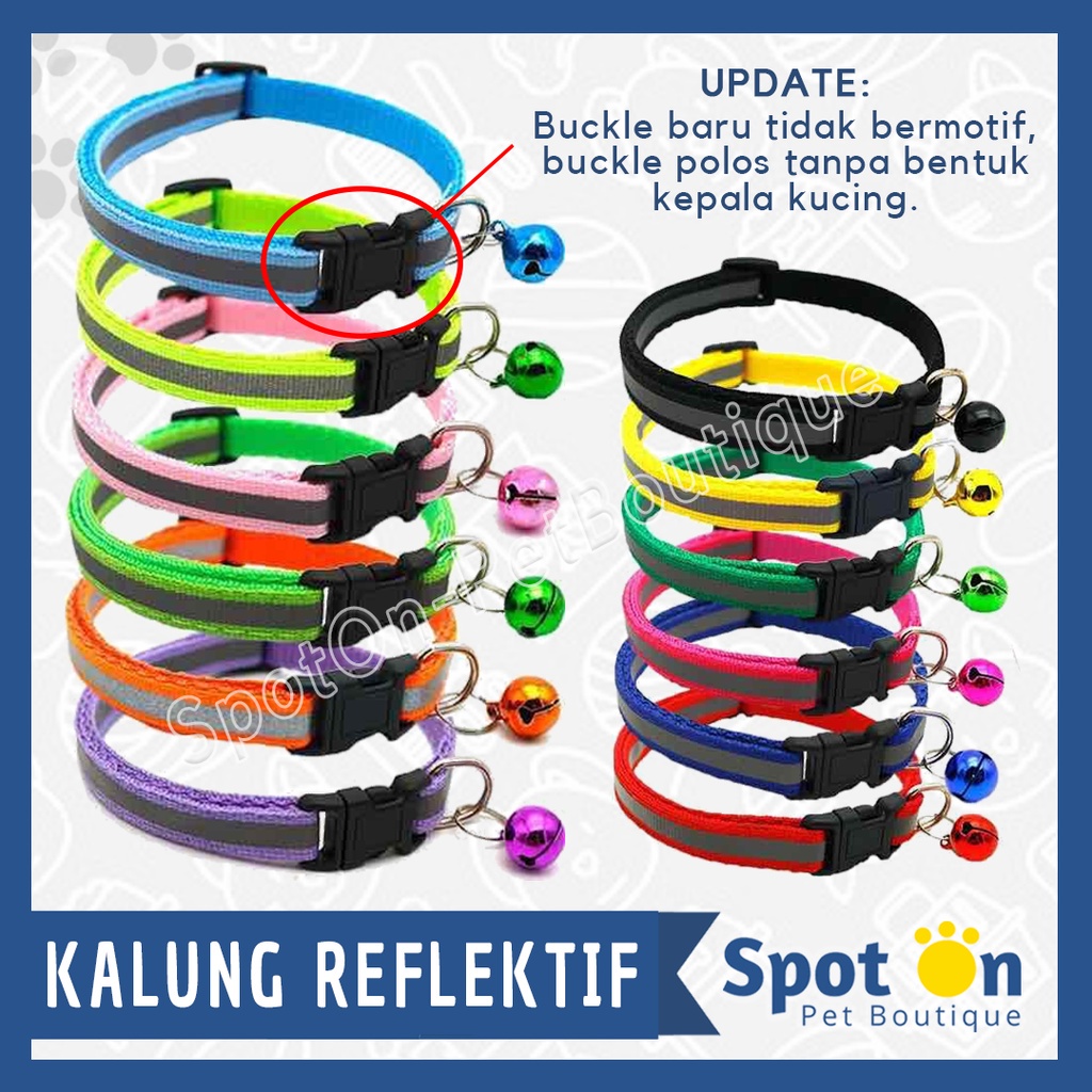 Kalung Kucing &amp; Anjing Reflektif | Kalung Reflektif Anjing &amp; Kucing Dengan Lonceng Bell