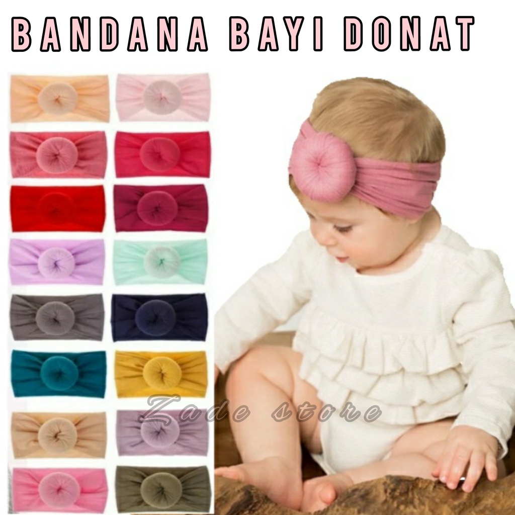 Bandana bayi donat 0-3 thn bando anak aksesoris rambut pita bayi headband baby hiasan kepala anak