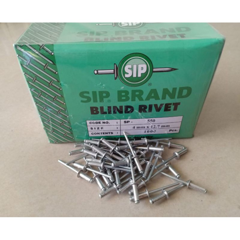 (1000pcs)Paku Rivet Sip Brand 550 ( 4mm x 12,7mm) 1 dus