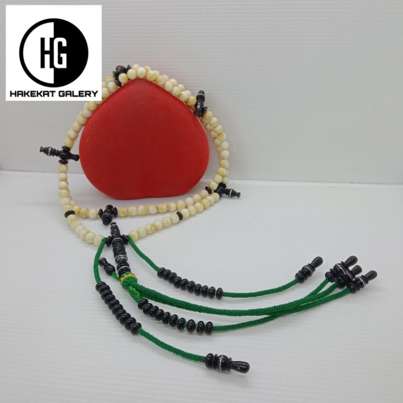 tasbih thariqah tijani/tarekat tijaniyah white Marjan mix black yuser D1111