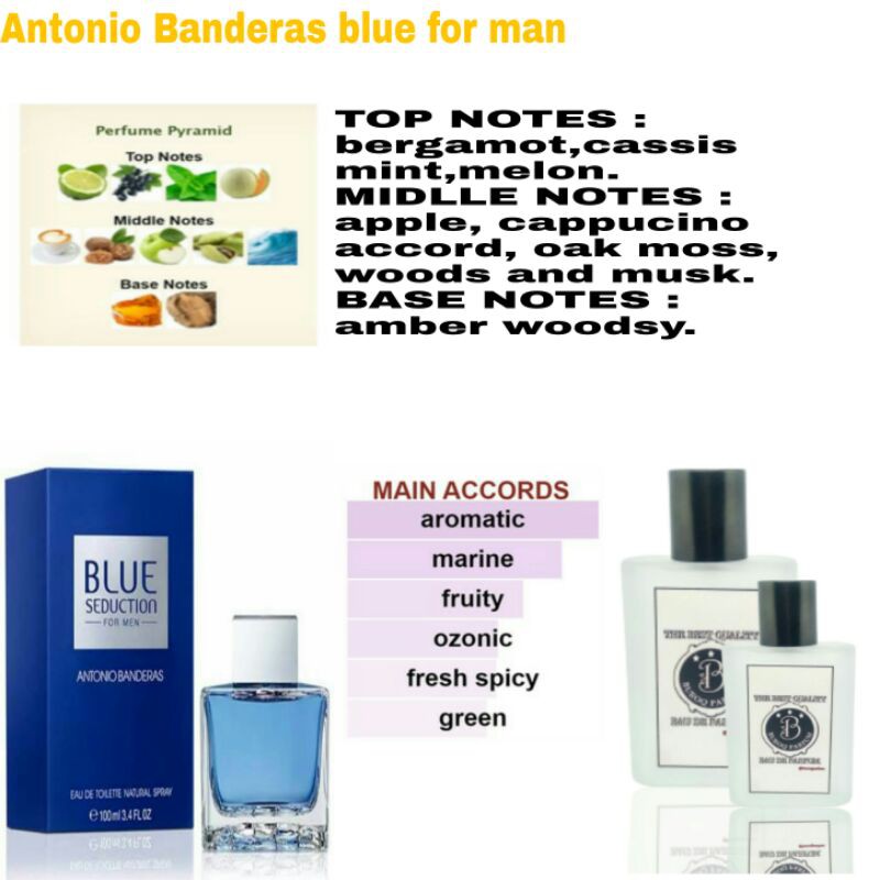 PARFUM PRIA WANGI SEGAR HALUS MINT TAHAN LAMA OUTDOOR ANTONIO BANDERAS BLU INSPIRED