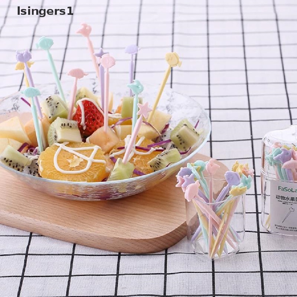 (lsingers1) 20pcs / Set Garpu Buah / Dessert / Kue / Bento Mini Untuk Dekorasi Pesta