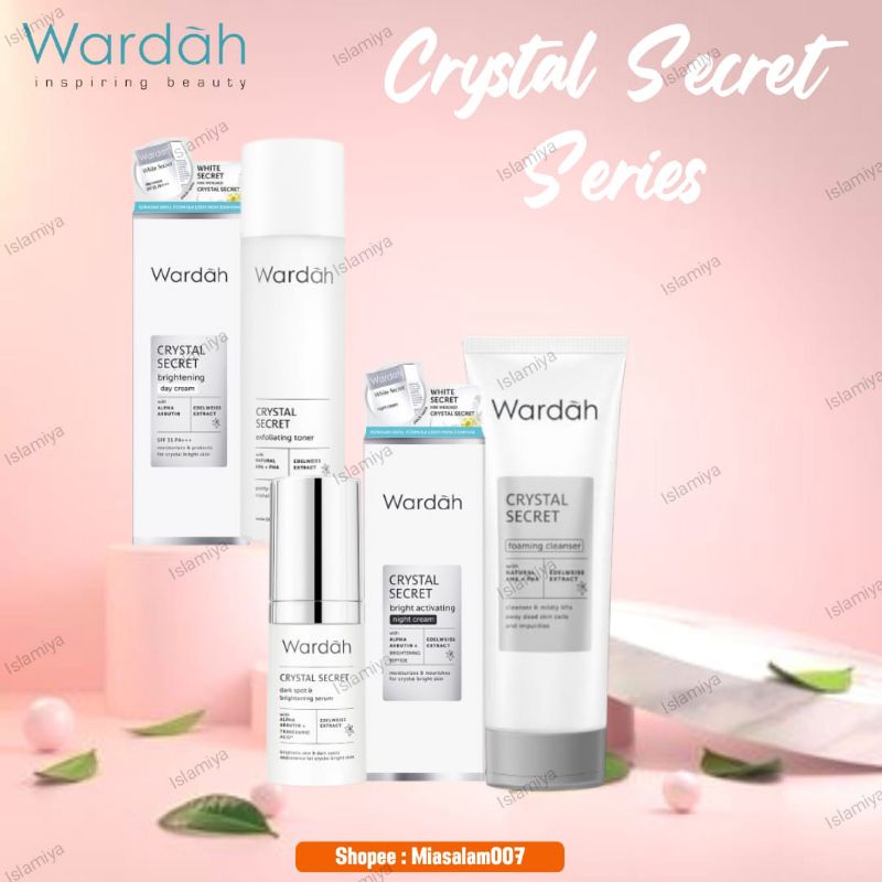 WARDAH White Secret / Crystal Secret With AHA BHA Foaming Cleanser / Day Cream/ Night Cream / Face Wash / Dark Spot  Brightening Serum / Melting Milk Clenser