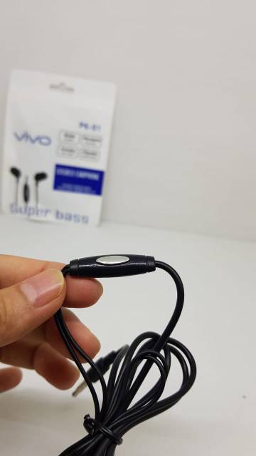 Handsfree Vivo Headset Vivo Super Bass Stereo Jack 3.5mm 120cm HF Vivo Universal with Microphone