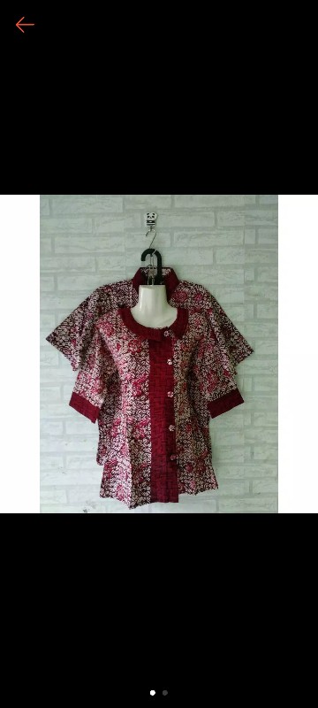 Blouse Dan Kemeja Batik Cap Lengan 3/4 / Seragam Kantor Size M L Xl Xxl 4l 5l