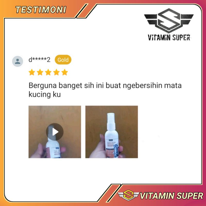 Pembersih Mata Kucing Tear Stain Remover | Pembersih Noda, Kotoran dan Belekan pada Kucing, Kelinci dan Anjing