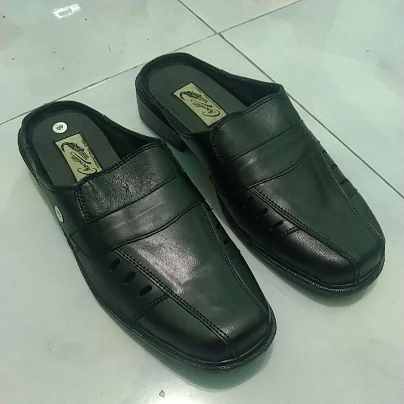 Sepatu sandal selop slide kulit asli super murah