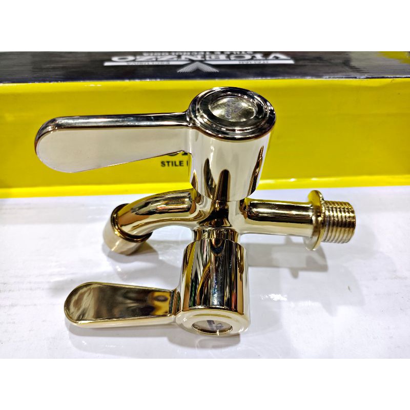 Kran Air Cabang VICENZZO Type KST916 Gold / Kran Shower Doubble VICENZZO | Kran Cabang Warna Emas