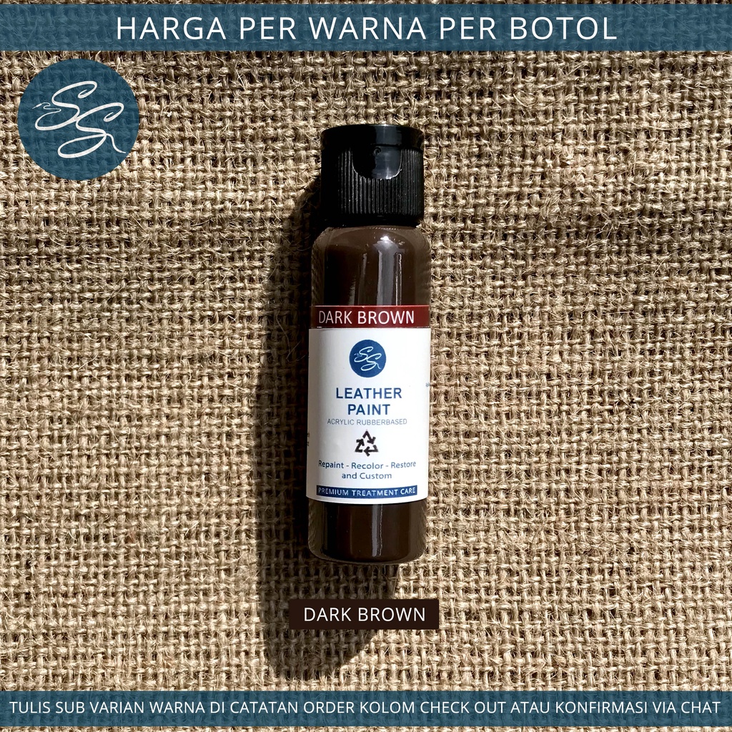 Cat Sepatu Kulit SS Leather Paint - Acrylic Rubber Cat Midsole, Rubber, Boost - Cat Tas Jaket Kulit-Dark Brown