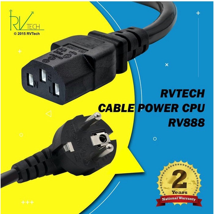 Kabel Power PC 5Meter Cable Power Cpu RvTech RV888 3 Meter AC Cord Original