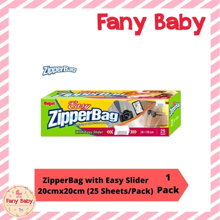 BAGUS ZIPPERBAG 20X20CM 25BAGS WITH EASY SLIDER