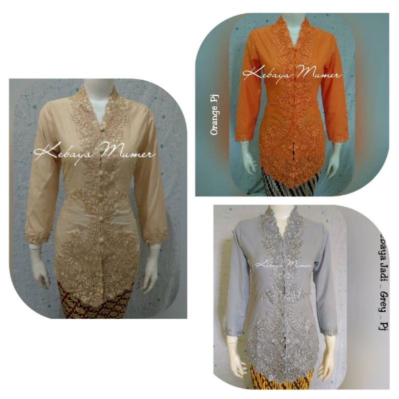 Kebaya Encim Murah. Kebaya Bordir. Kebaya orange. Kebaya Lengan Panjang.Kebaya 3/4. Kebaya Merah. Orange. Kebaya Coklat. Kebaya Abu abu