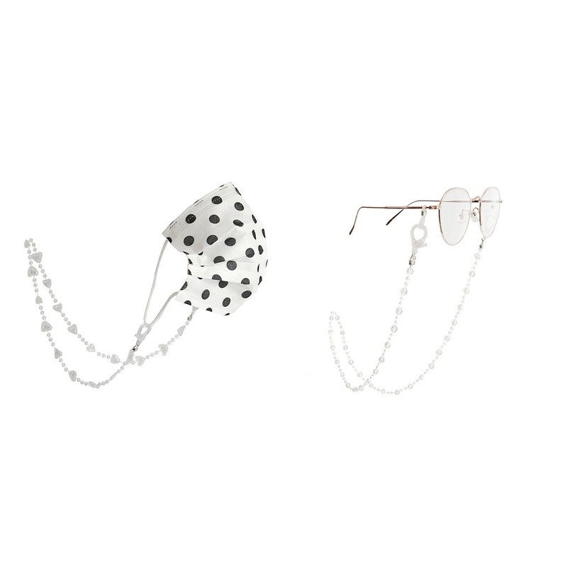 Glasses Chain Anti-lost Mask Chain Transparent Peach Heart Bead Necklace Acrylic Chain Mask Chain Jewelry Accessories