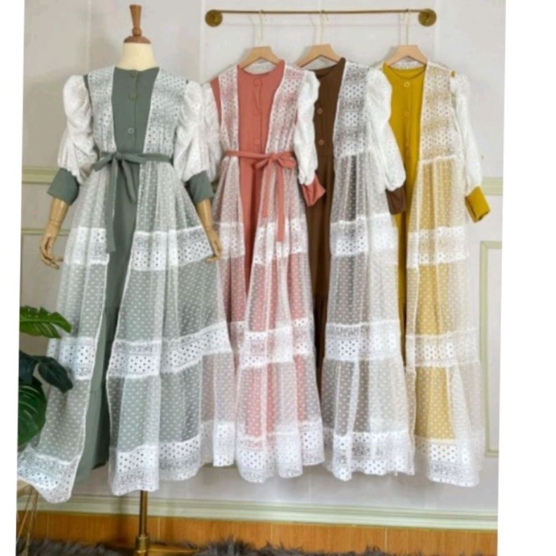 gamis papermea, dress papermea, dress knit, dres brukat mewah, papermea