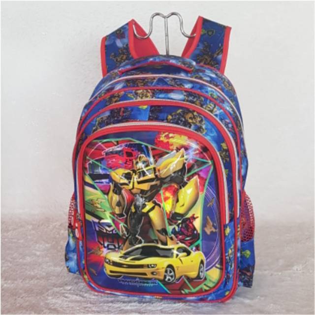 Tas Ransel Sekolah Anak SD 3D EMBOSS TIMBUL Karakter Cars Transformer Tayo Little Pony Bumblebee LOL