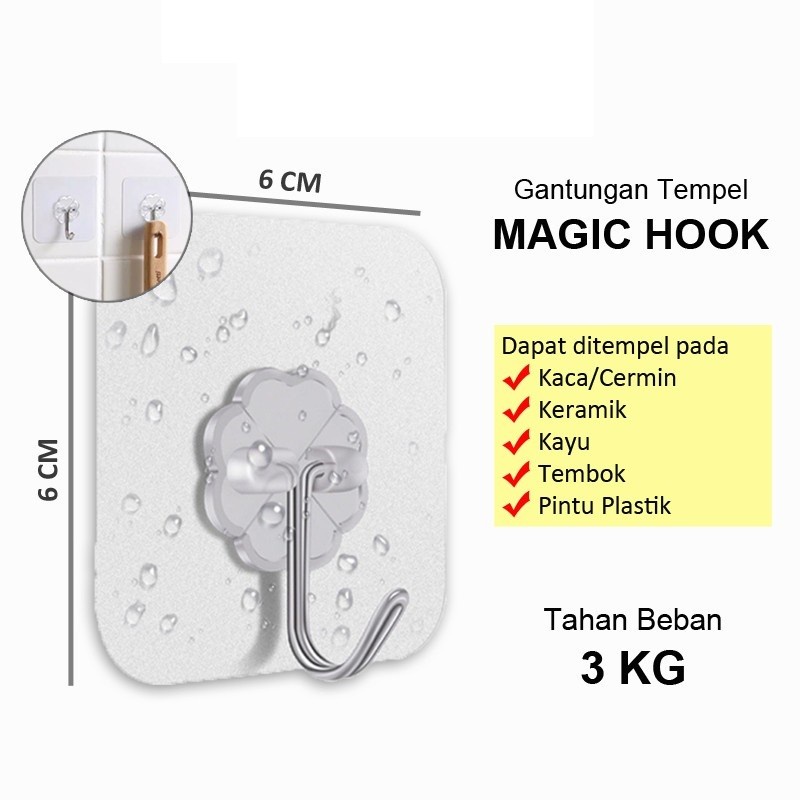 Tempelan gantung hook dinding / Magic Hook kait besi