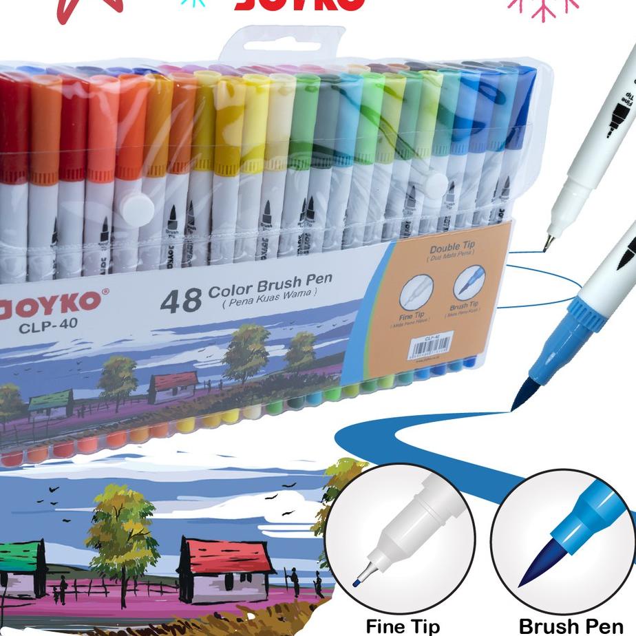 

㍐ Color Brush Pen Pena Kuas Warna Joyko CLP-40 48 Warna Color マ