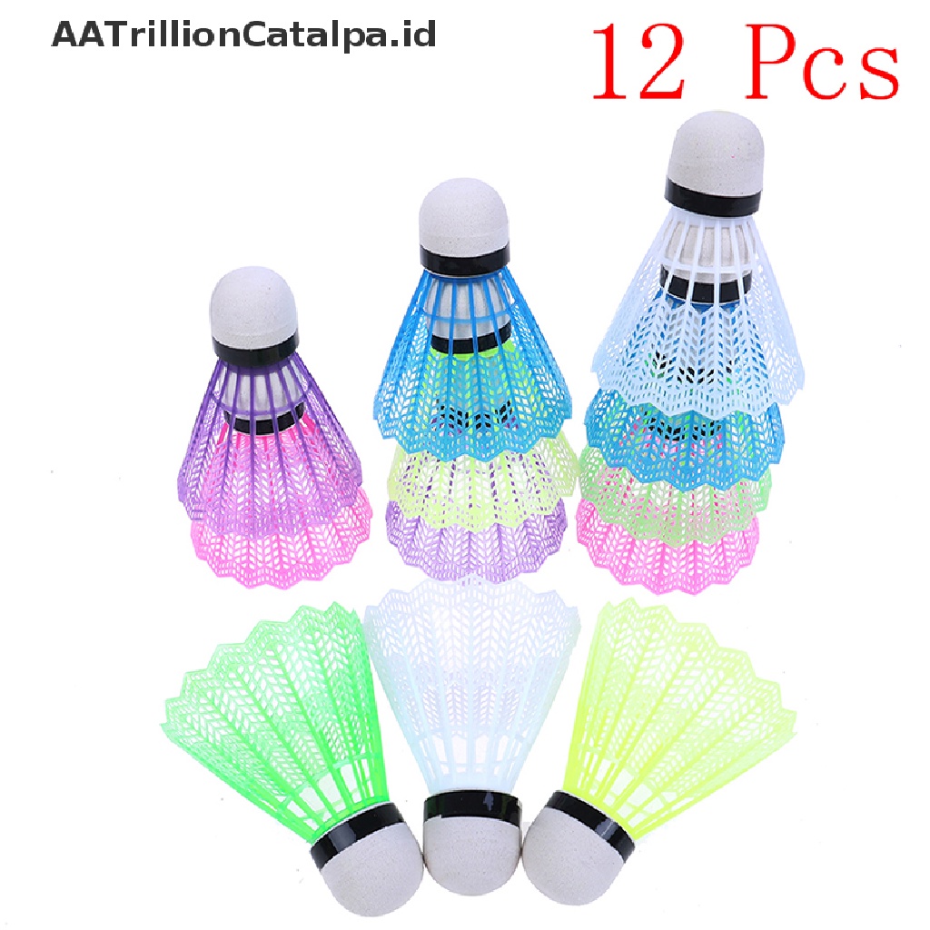 Aatrillioncatalpa 12pcs Kok Badminton Bahan Plastik Warnawarni Untuk Latihan