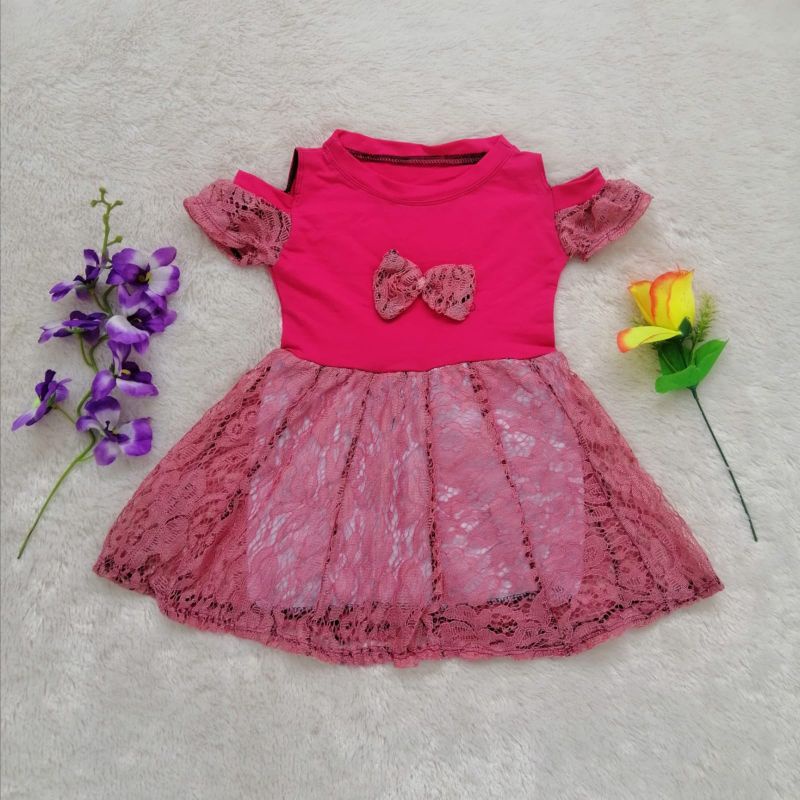 Dress Brukat Sabrina uk Bayi - 4 Tahun / Dres Brokat Anak Perempuan Gaun Pesta Baju Import Baby CEWE