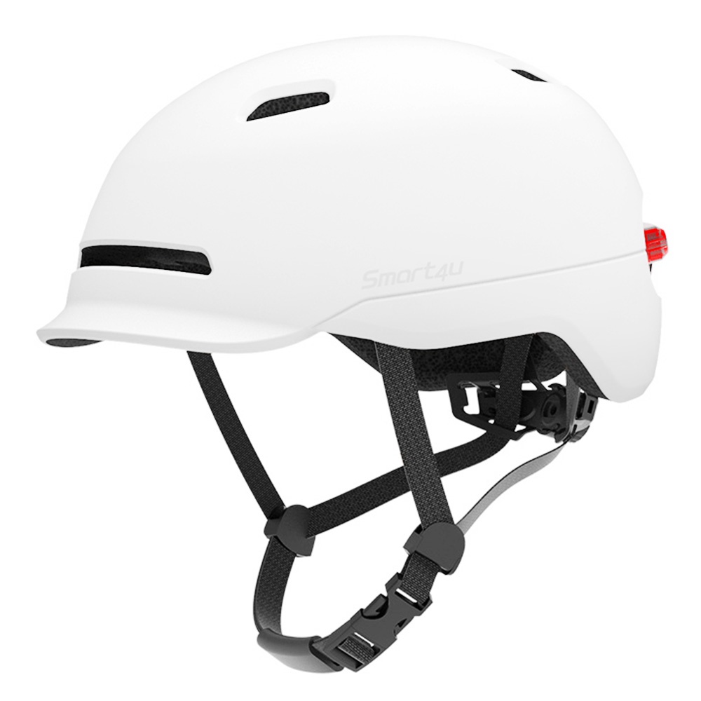 GS8u Xiaomi Youpin Smart4u Helm Sepeda City Light Riding Smart Flash Helmet Size L - Black Or-i