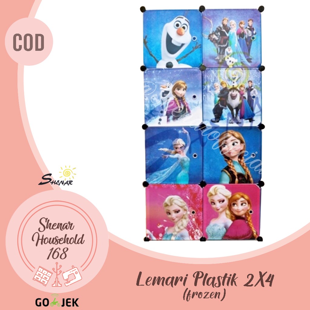 LEMARI PLASTIK 8 Pintu /Rak Baju /Lemari Portable Serba /lemari karakter/ lemari 3D(LP 2x4),SHENAR