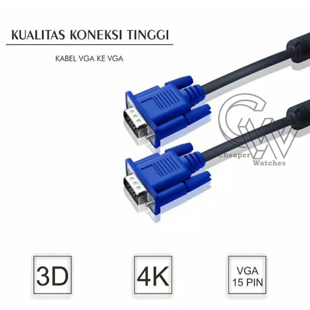 Cheaper-Kabel VGA Monitor LCD Male To Male Standar High Quality 1.5M