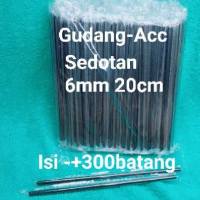 Grosir Sedotan Plastik 6mm 20cm Steril Hitam 300btng Bungkus Hegenies Kopi Lurus Lancip Runcing 620