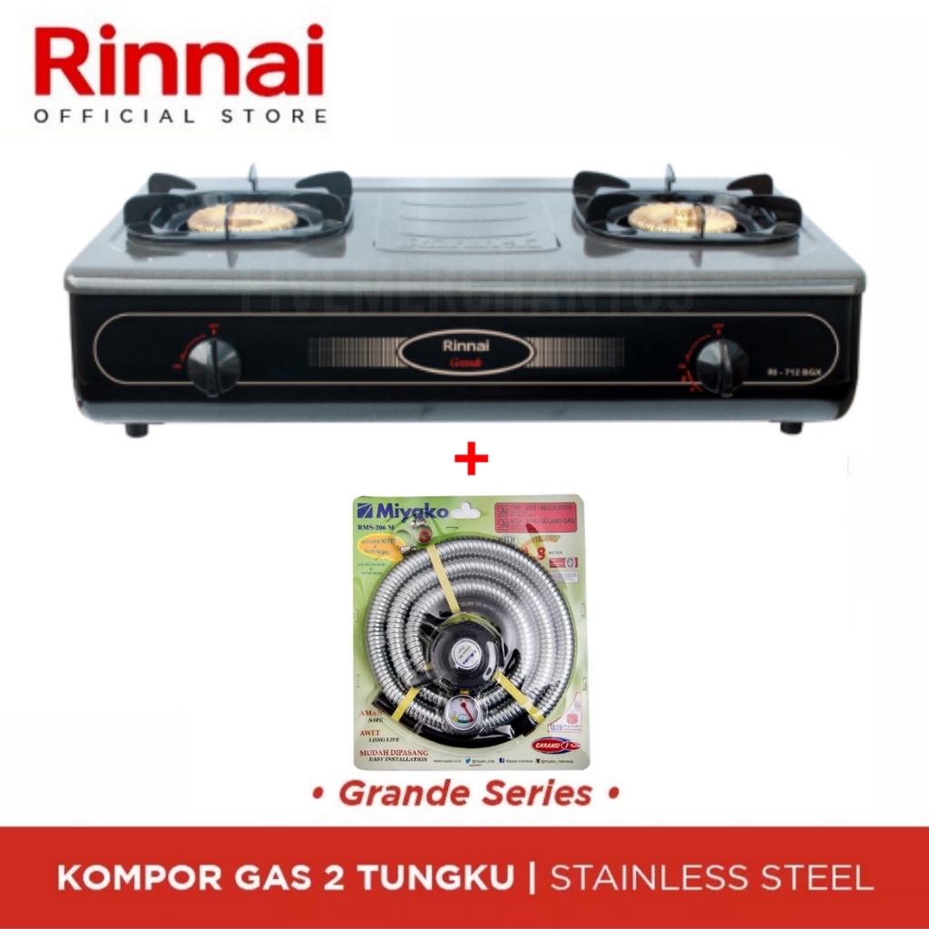 Kompor Rinnai RI 712 BGX Anti Gores Kompor Api Turbo Rinnai 712 Kompor Rinnai Grande Series RI 712BGX