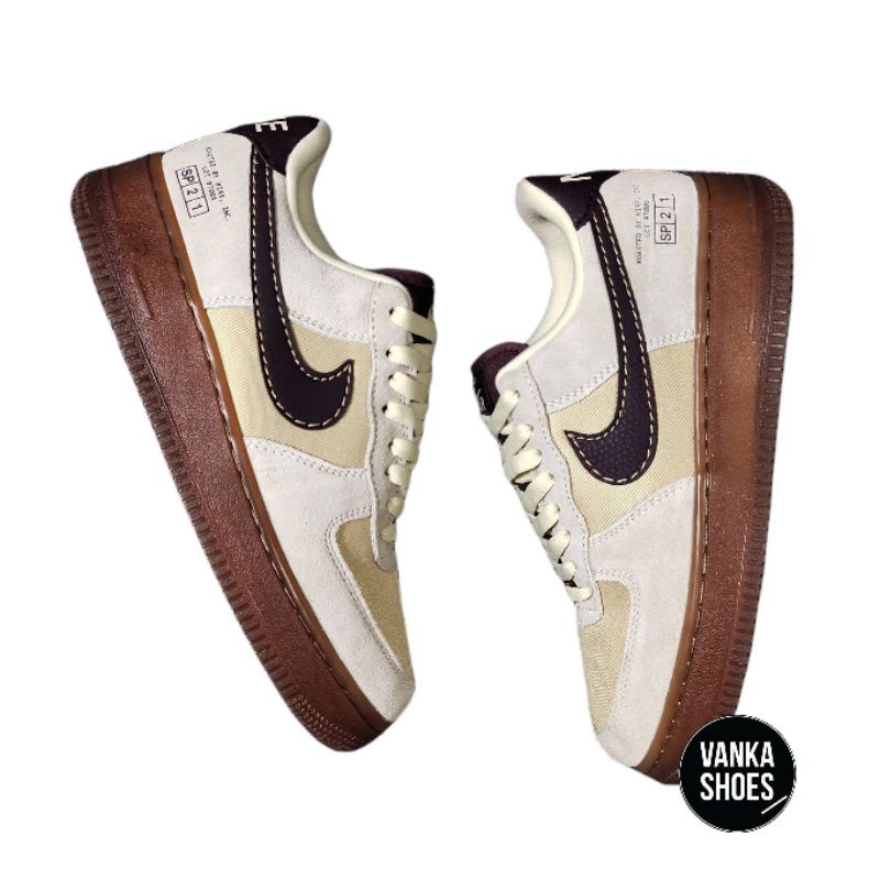 SNEAKERS NIKE AIR FORCE 1 LOW COFFEE - SEPATU BAGUS