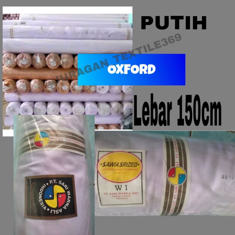 KAIN SERAGAM PUTIH OXFORD 150CM /KAIN ATASAN PUTIH