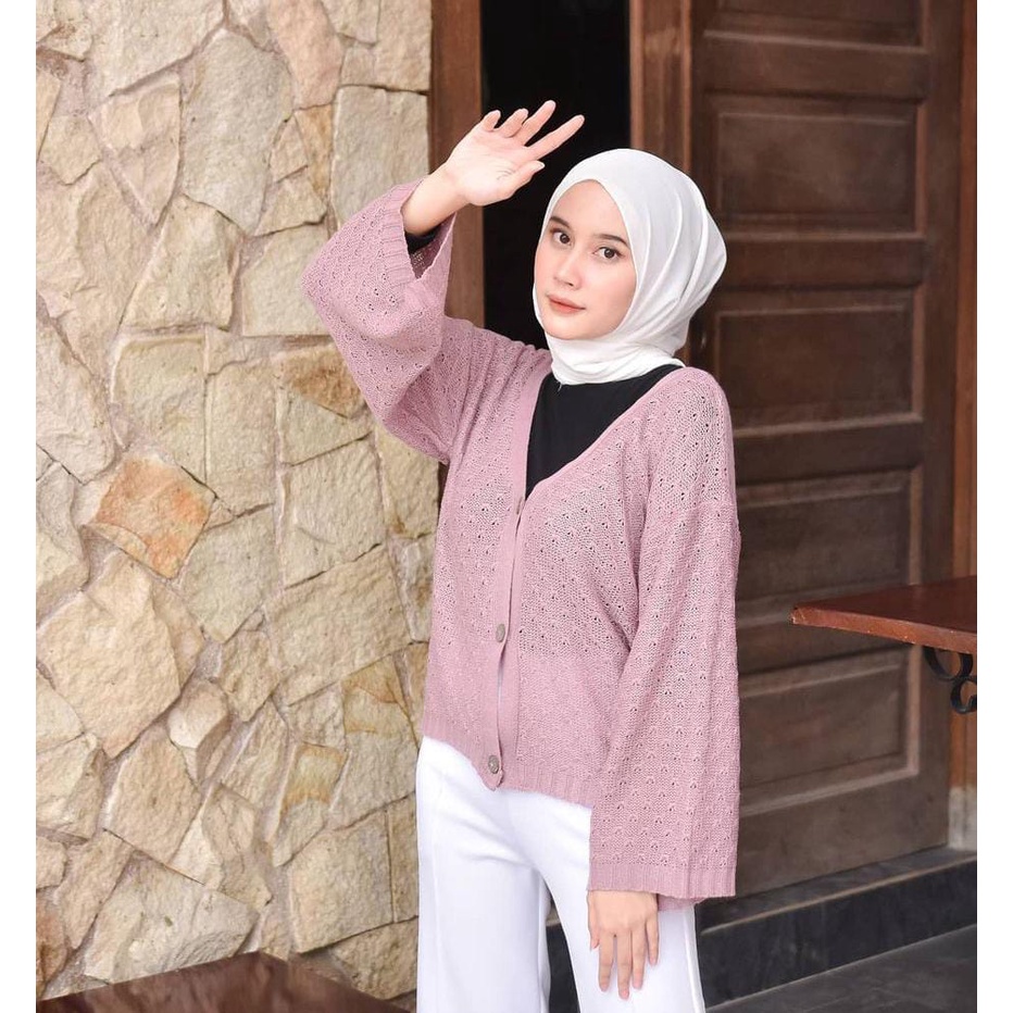 Pine Apple Cardigan / Nanas Cardigan Rajut/ Cardigan Wanita Rajut / Cardigan Rajut Premium / Rajut W