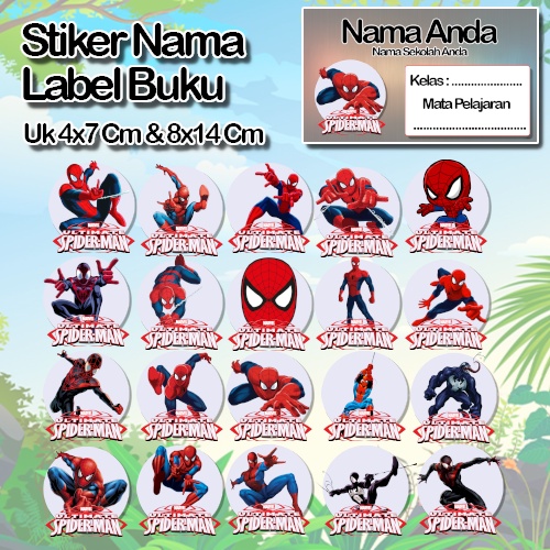 

Stiker Spiderman animasi kartun venom laba hitam anime Karakter Lucu Custom Lebel Nama cromo murah 20 Varian berbeda Sticker Pelajaran Mapel buku anak sekolah No 5