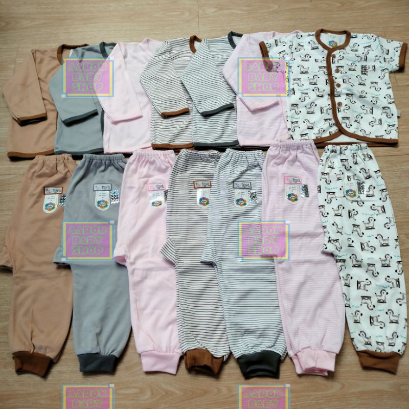 NOVA S M L Setelan Panjang Polos / Garis / Motif Horse SNI SML