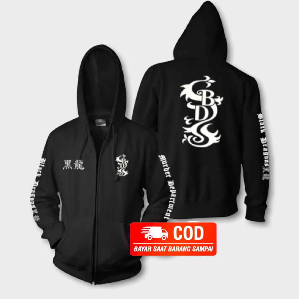 JAKET HOODIE BLACK DRAGON TOKYO REVENGERS