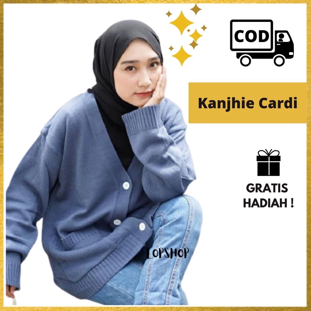 KANJHIE CARDI RAJUT JUMBO KEKINIAN KANCING CARDY KNIT TEBAL