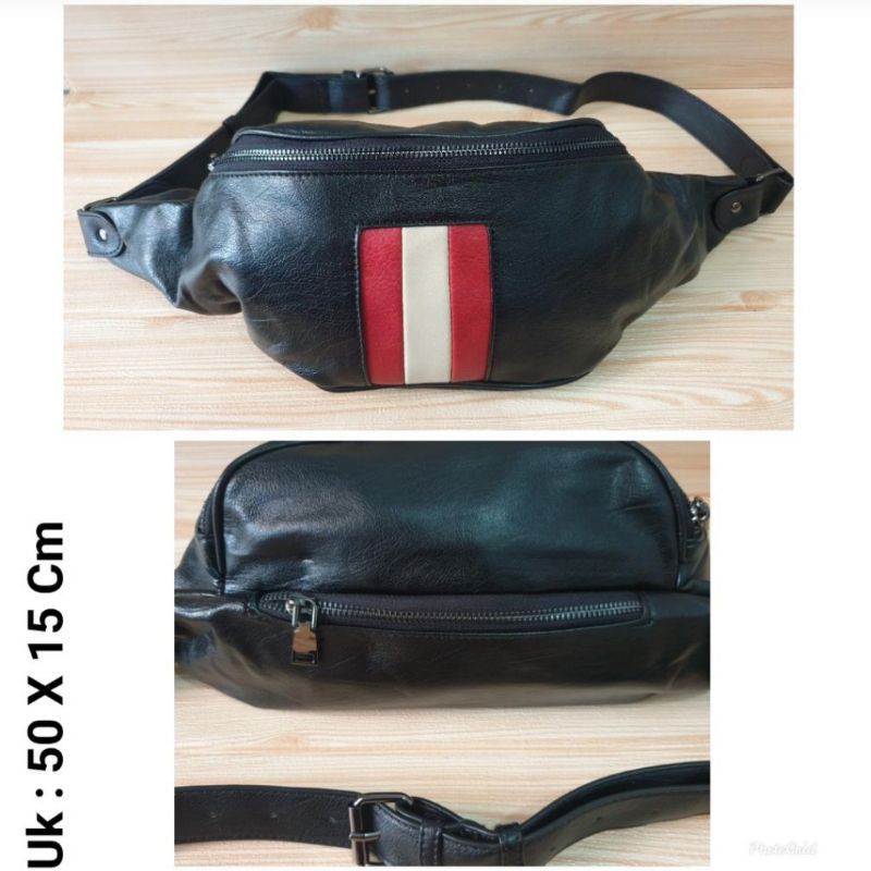 Waistbag Pria/Wanita Leather Belt Bag Bumbag Import