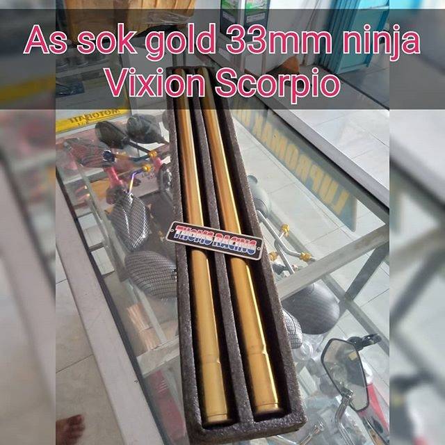 As sok gold 33mm ninja Vixion Scorpio
Warna gold