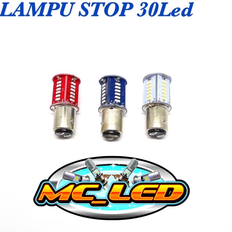 PROMO Lampu LED Rem Stop Bayonet 30 mata Kedip Mobil Motor Kaki 2 DC-12v running Dan strobo universal