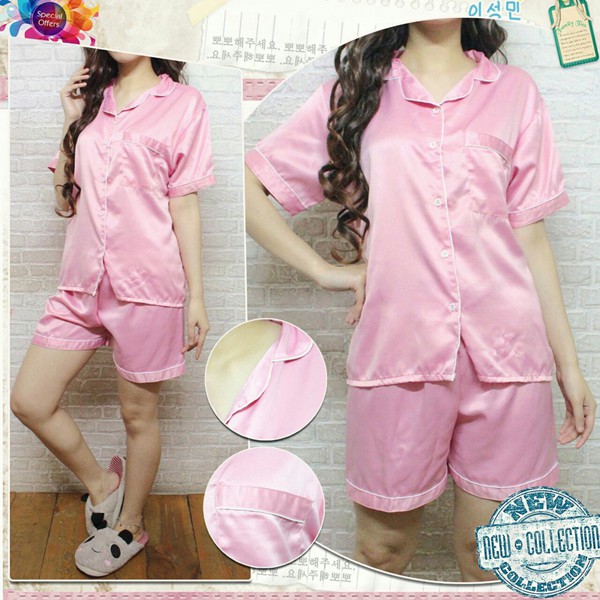 SATIN SHORT - PAJAMAS Collection Piyama Setelan Wanita Murah