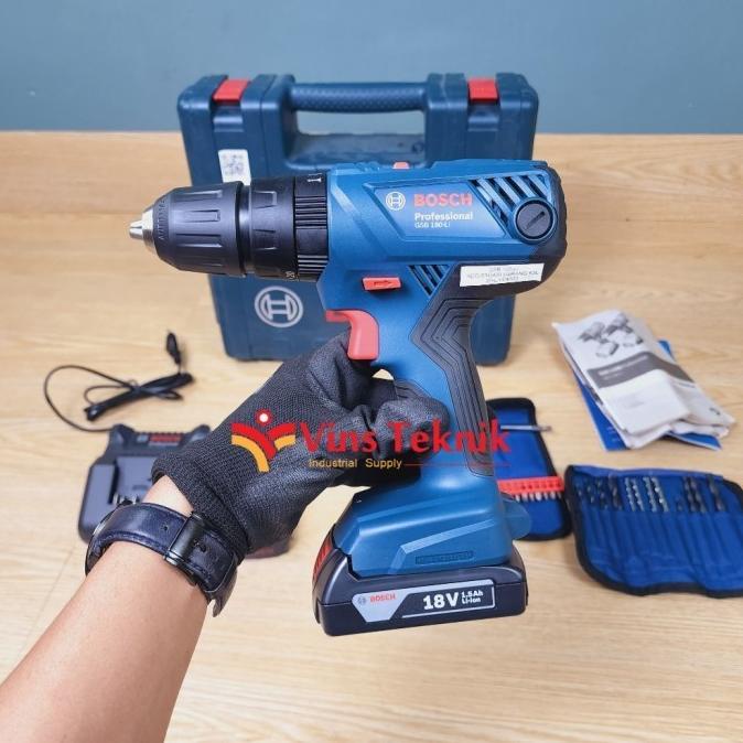 Mesin bor baterai cordless drill driver GSB180LI BOSCH GSB 180 LI