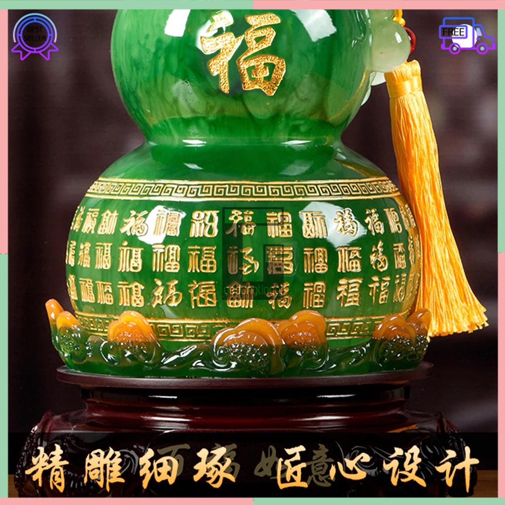 Pajangan Hiasan Imlek Labu Holo Hulu Wu Lou Wulou Pumpkin Gantungan Tassel Matra Mantra Hoki Fengshui Hongshui Rejeki Keberuntungan Botol Gourd Kendi Cetakan Asli Original Mengusir Pengusir Roh Jahat Rumah Cina Ukuran Besar Sedang Kecil Small Medium Big