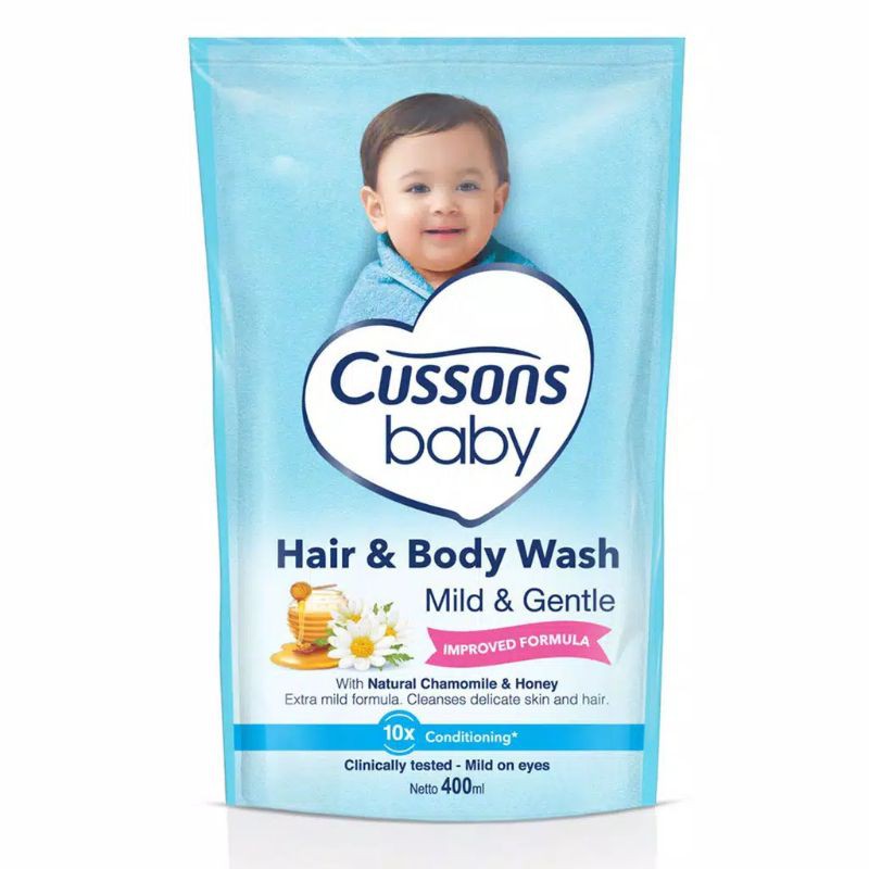 cusson baby hair and body wash mild & gentle pouch 400 ml