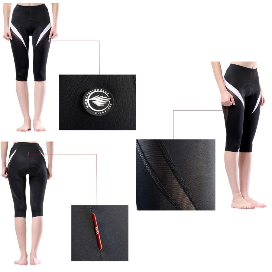 RION Cycling Capri Women specific celana 3/4 sepeda wanita padding