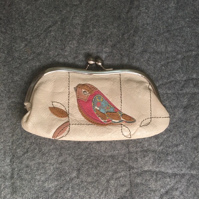 Dompet Fossil Avery Pouch Bird Preloved VGC