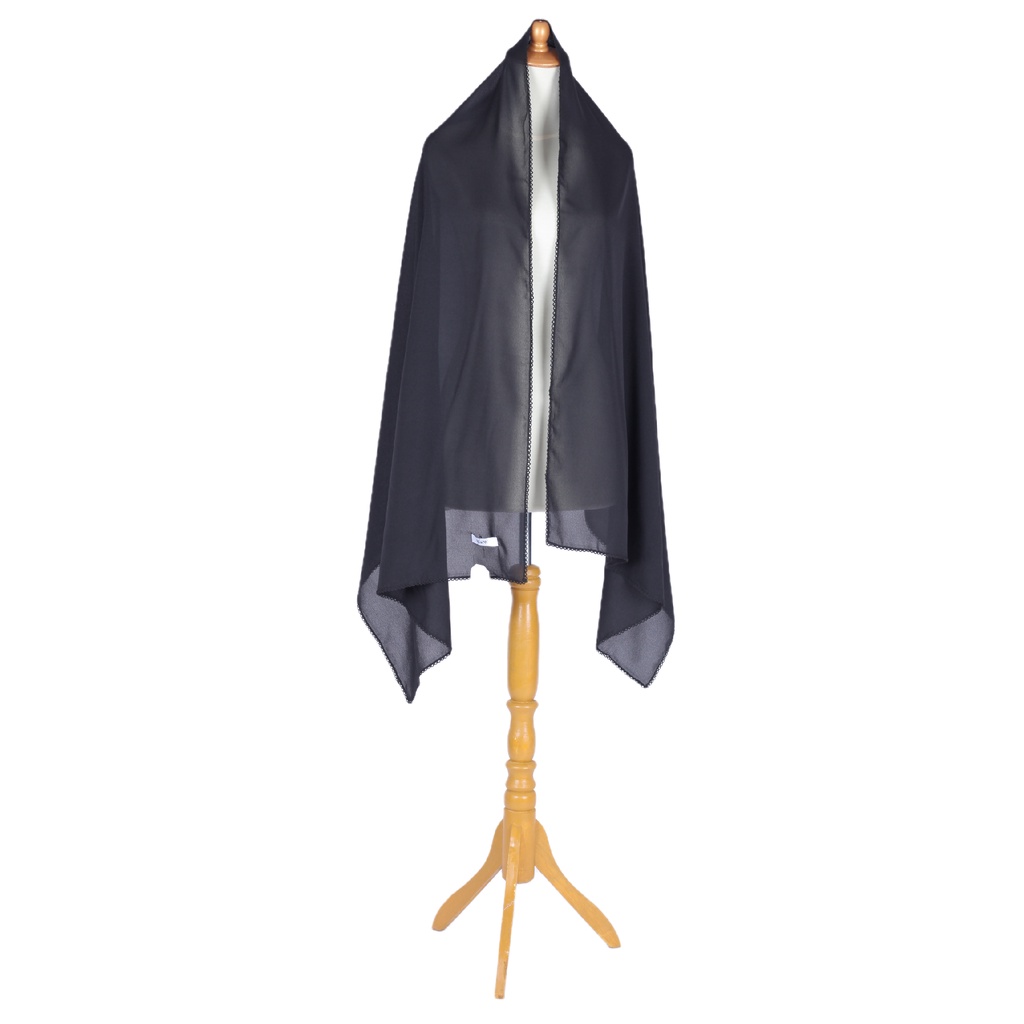 Pashmina Diamond Crochet - Tiara Shawl-Hitam