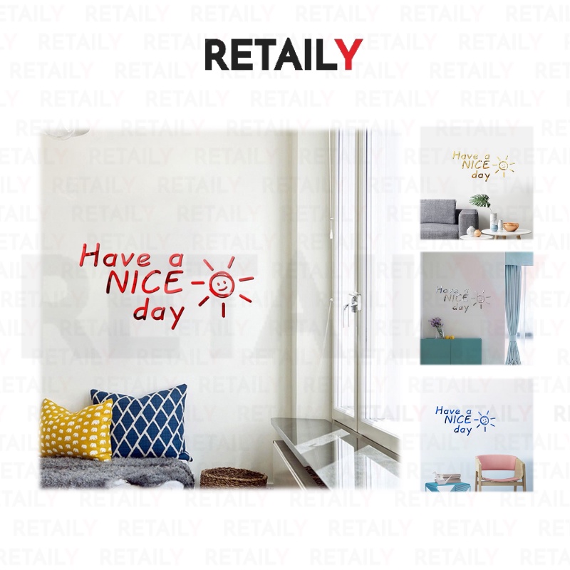 Retaily - STC001 Stiker Motivasi Wallpaper Tembok Kaca Dinding Quote Have A Nice Day Wall Sticker